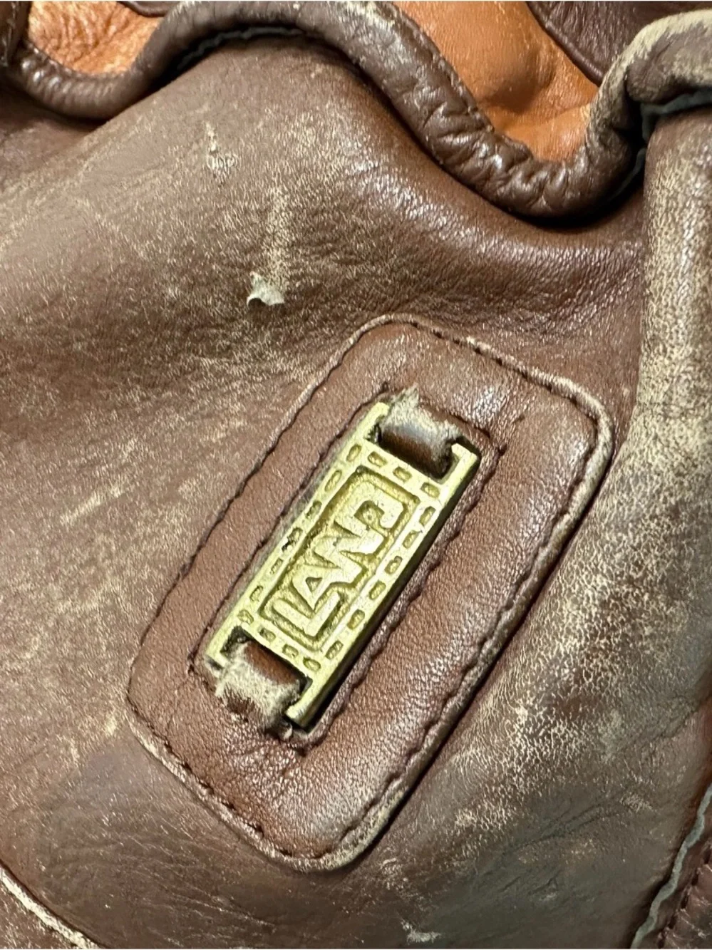 Vintage LAND Colombian Leather Large Duffel Travel Bag Weekend Carry On Brown